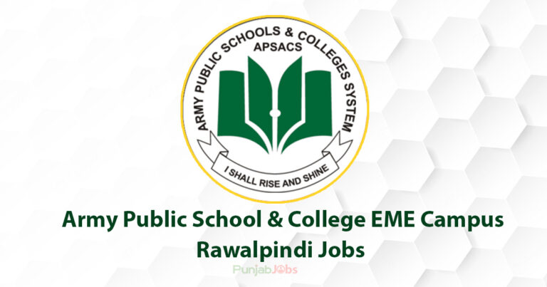 Army Public School & College EME Campus Rawalpindi Jobs 2022