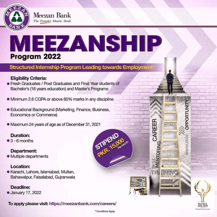 Meezan Bank Internship Program 2022 Advertisement