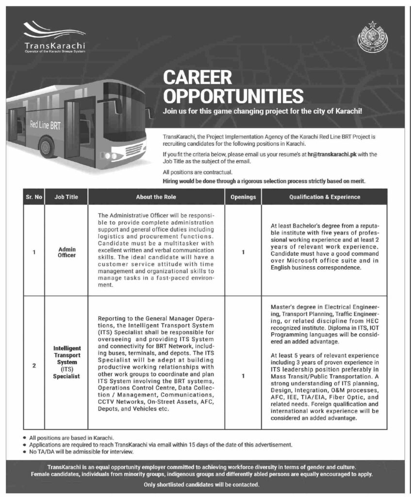 TransKarachi Job 2022 Advertisement
