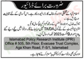 Islamabad Policy Research Institute Jobs 2023 Advertisement